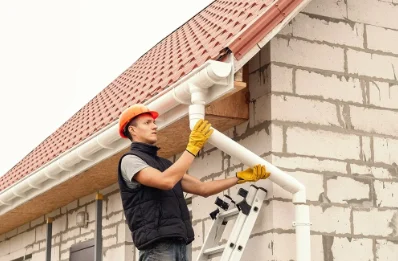 Pose et remplacement de gouttières au Grès